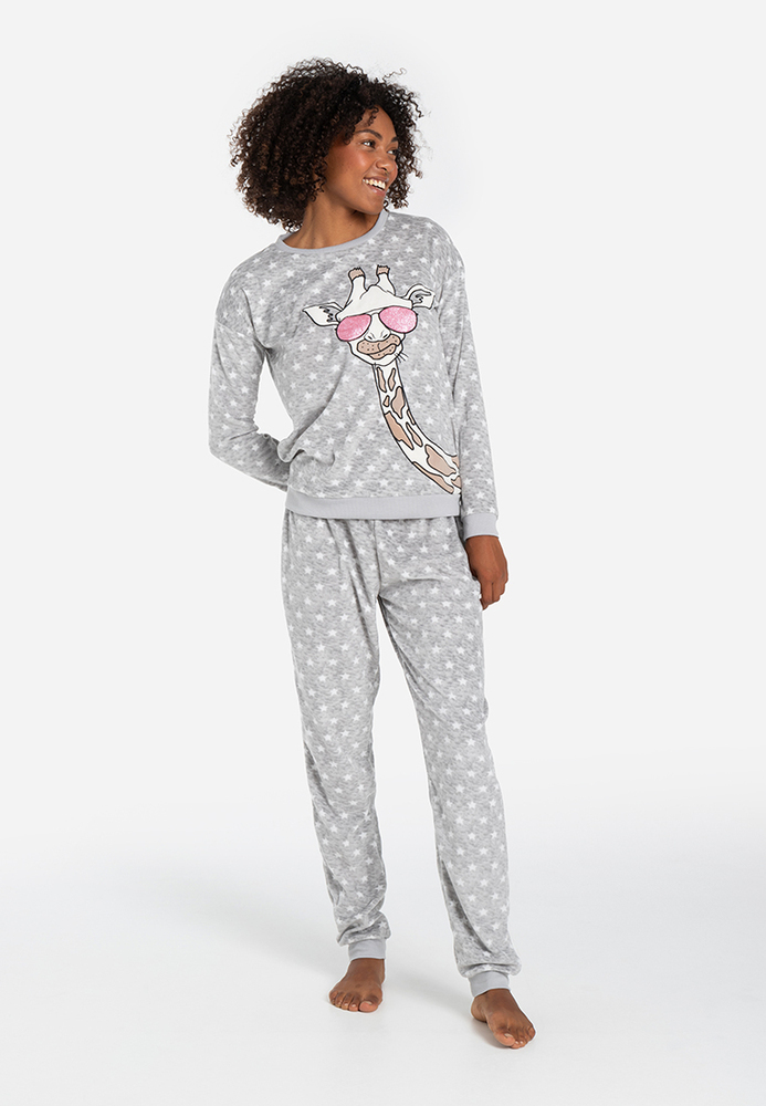 Pyjama-Top mit Giraffen-Motiv