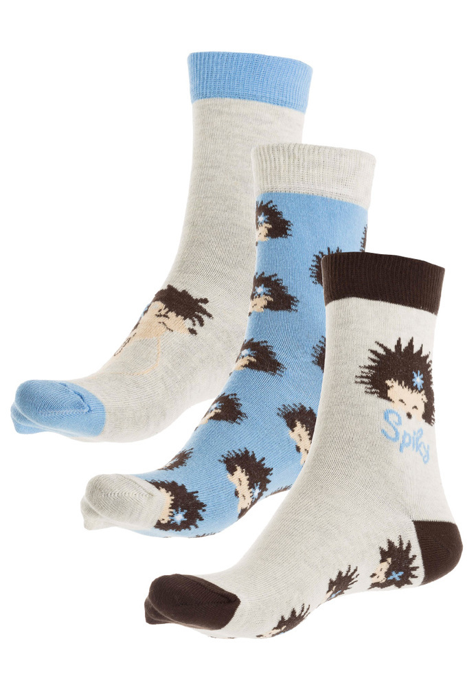 Socken mit Motiv, 3er Pack