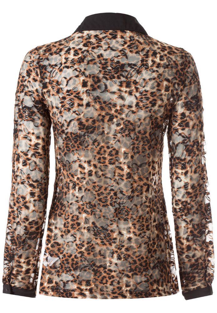 Bluse mit All-Over Leo-Print