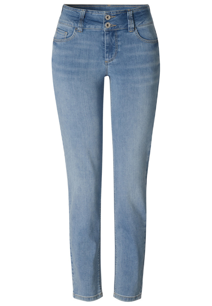 Slim-Jeans mit breitem Bund