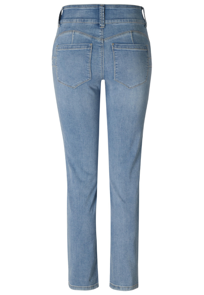 Slim-Jeans mit breitem Bund