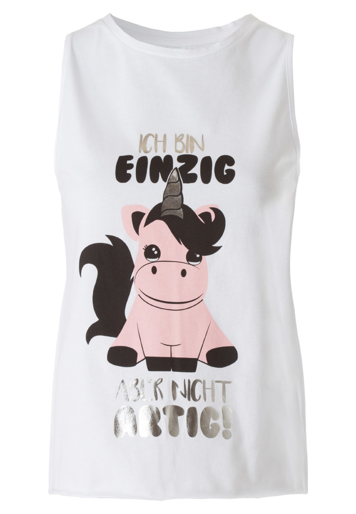 Tank-Top mit Einhorn-Motiv