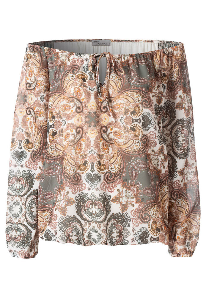 Off-Shoulder-Bluse mit Paisley-Print