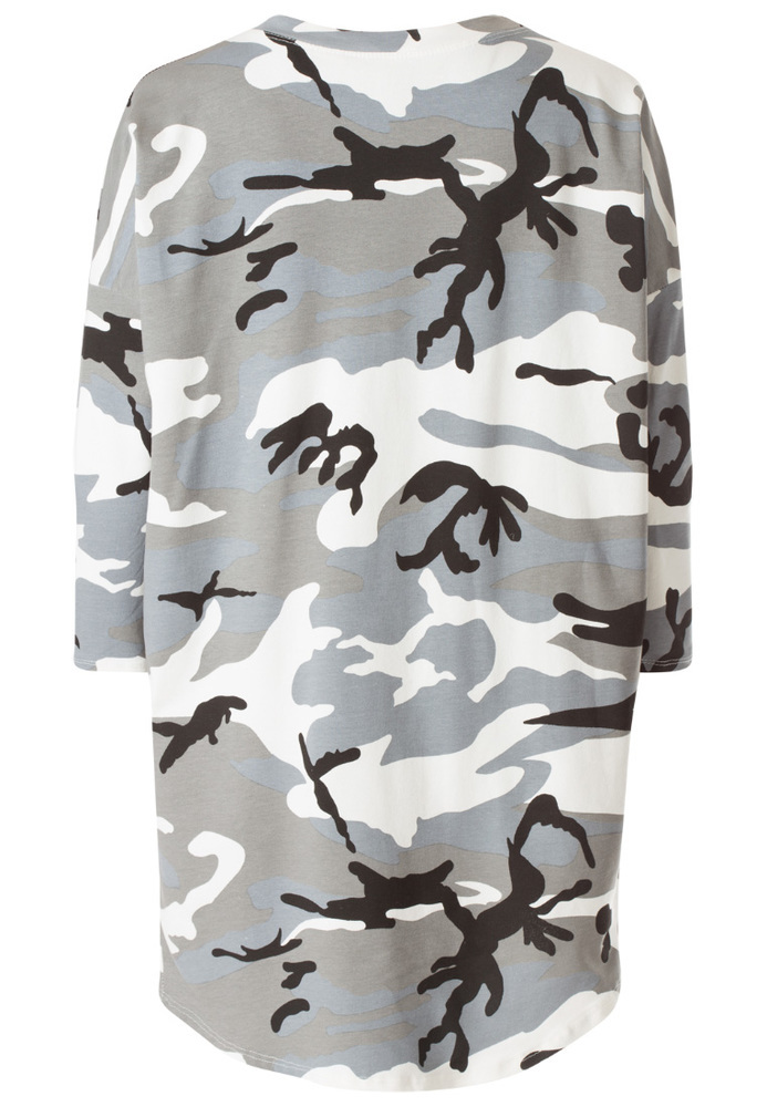 Langes Sweatshirt in Camouflage-Optik