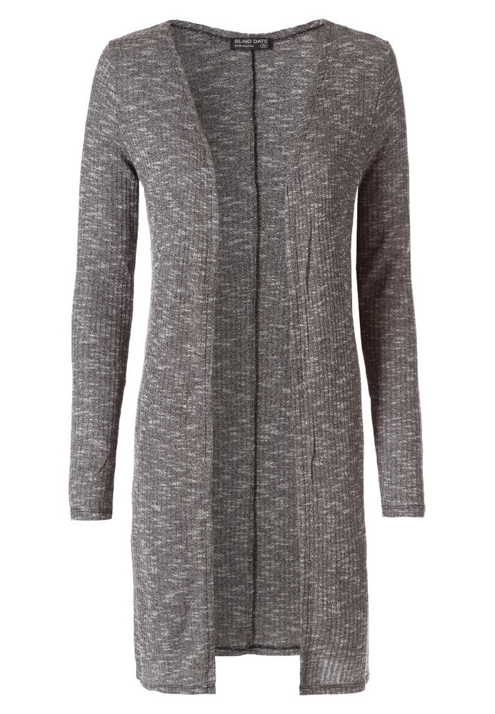 Langer Cardigan in Rippstrick-Optik