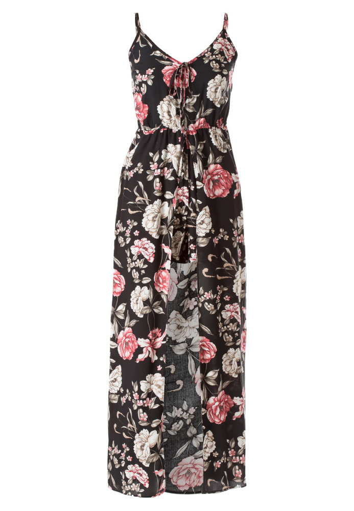 Maxikleid mit All-Over Blumen-Print