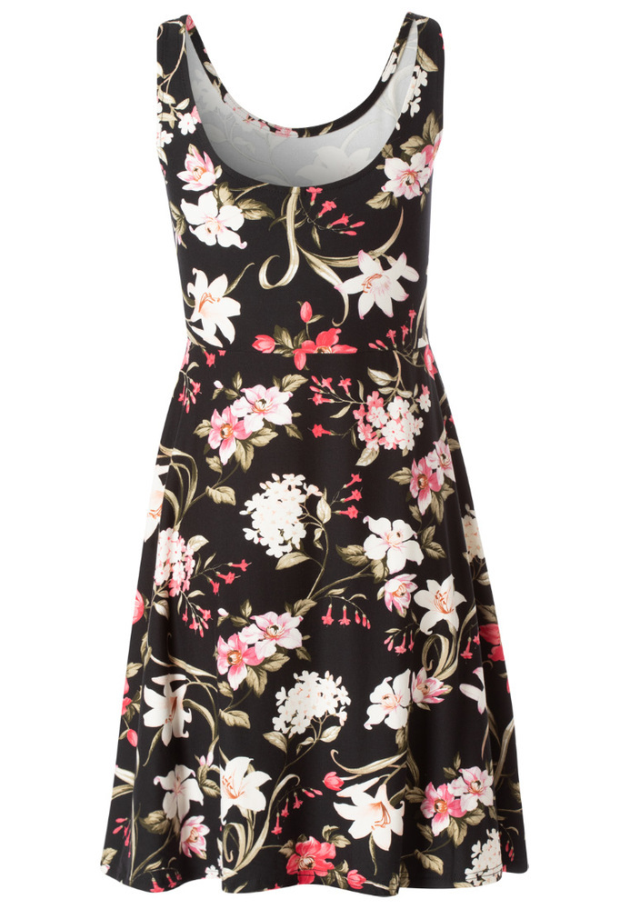 Kleid mit All-Over Blumen-Muster