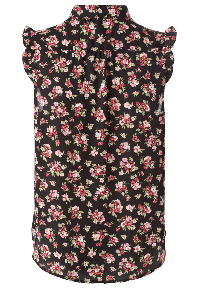 Schluppenbluse mit All-Over Blumen-Print