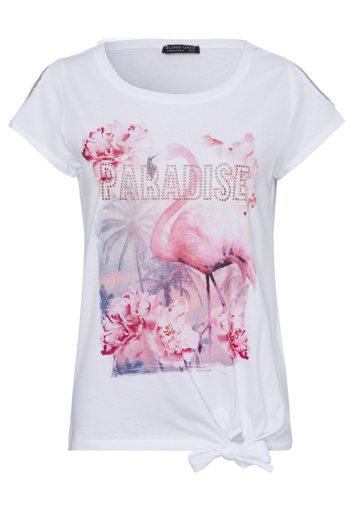 Loose-fit-Shirt mit Flamingo-Print