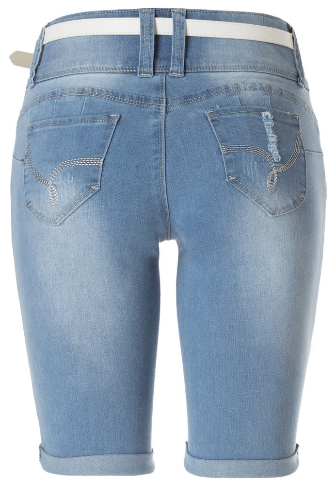 Bermuda Jeans mit Gürtel