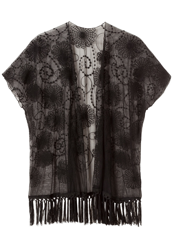 Poncho mit Spitze