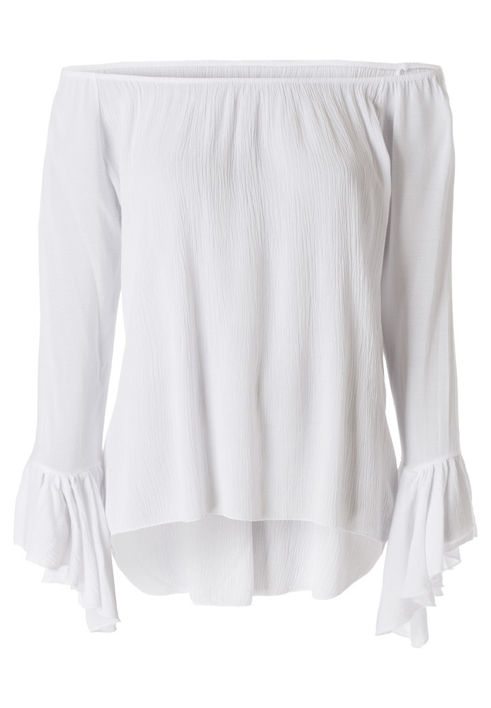 Off-Shoulder-Bluse mit Volantärmeln