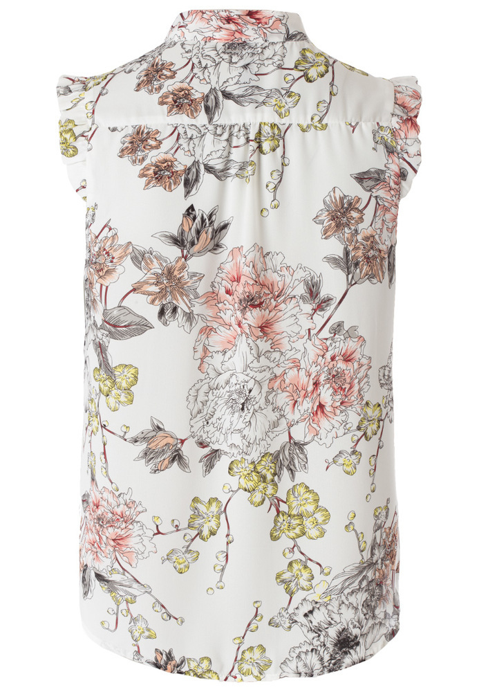 Schluppenbluse mit All-Over Blumen-Print