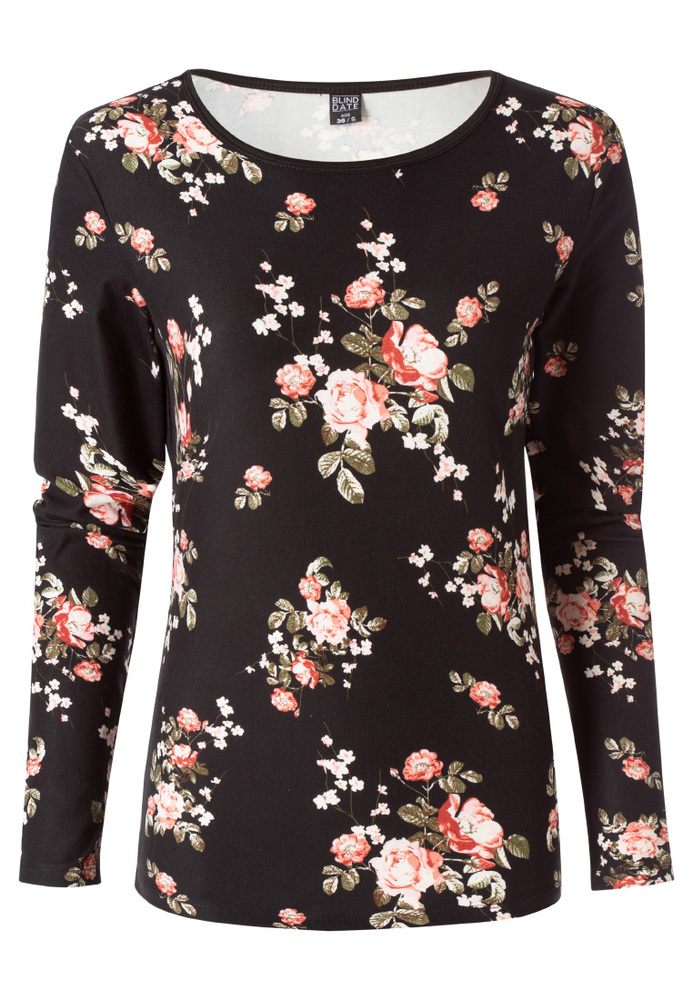 Longsleeve mit All-Over Blumen-Motiv