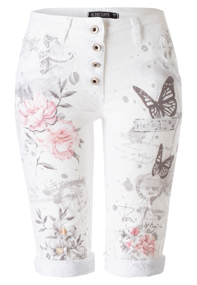 Jeans-Shorts mit All-Over-Print