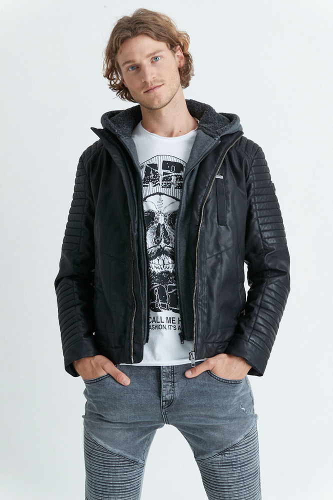 Biker-Jacke im Lagen-Look