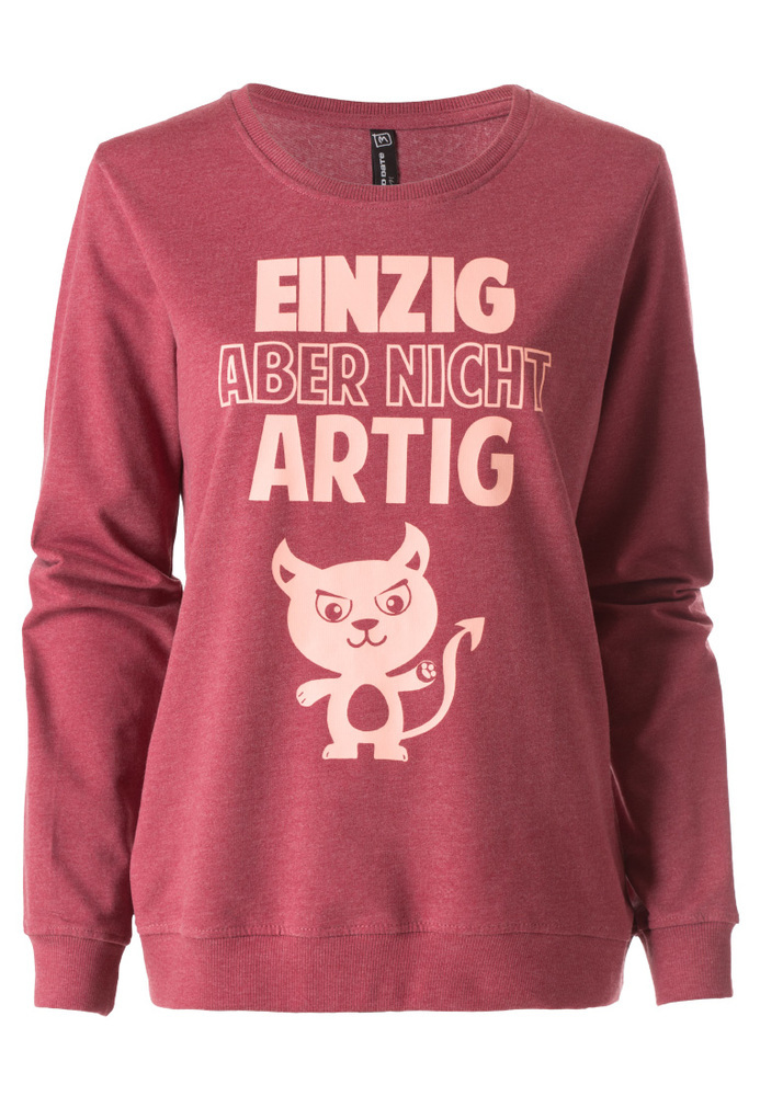 Sweatshirt mit Sprüche-Druck