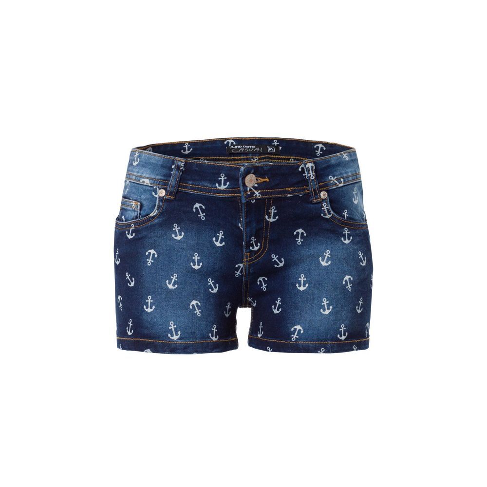 Jeans Shorts mit Anker-Muster