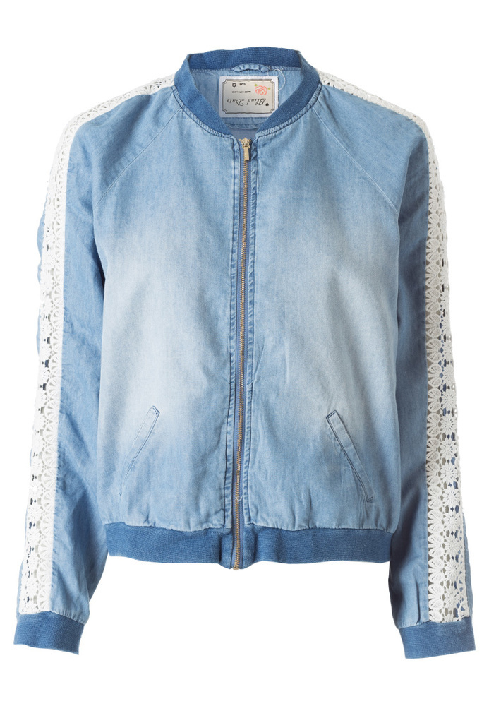 Jeansjacke mit Spitze