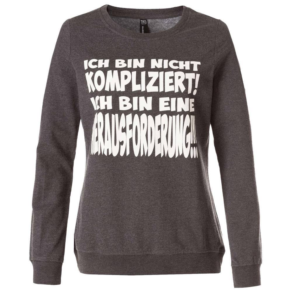 Sweatshirt mit Sprüche-Druck