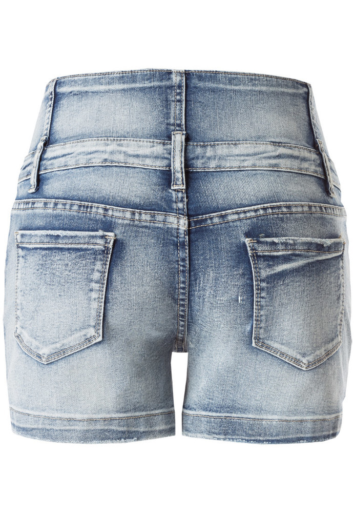 High Waist Shorts mit Stickerei