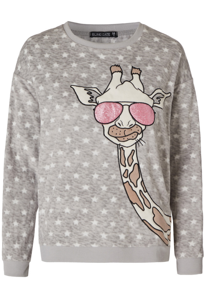 Pyjama-Top mit Giraffen-Motiv