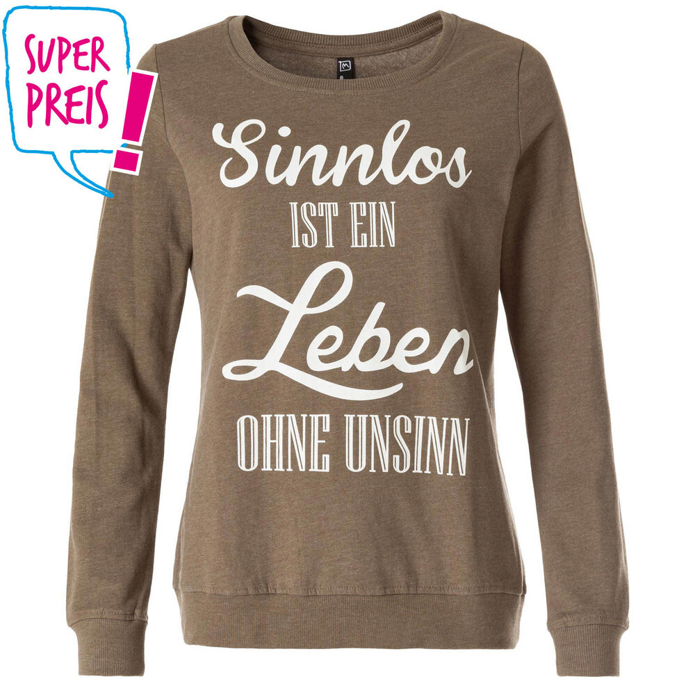 Sweatshirt mit Sprüchedruck