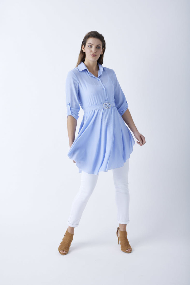 Longbluse mit Streifen-Muster