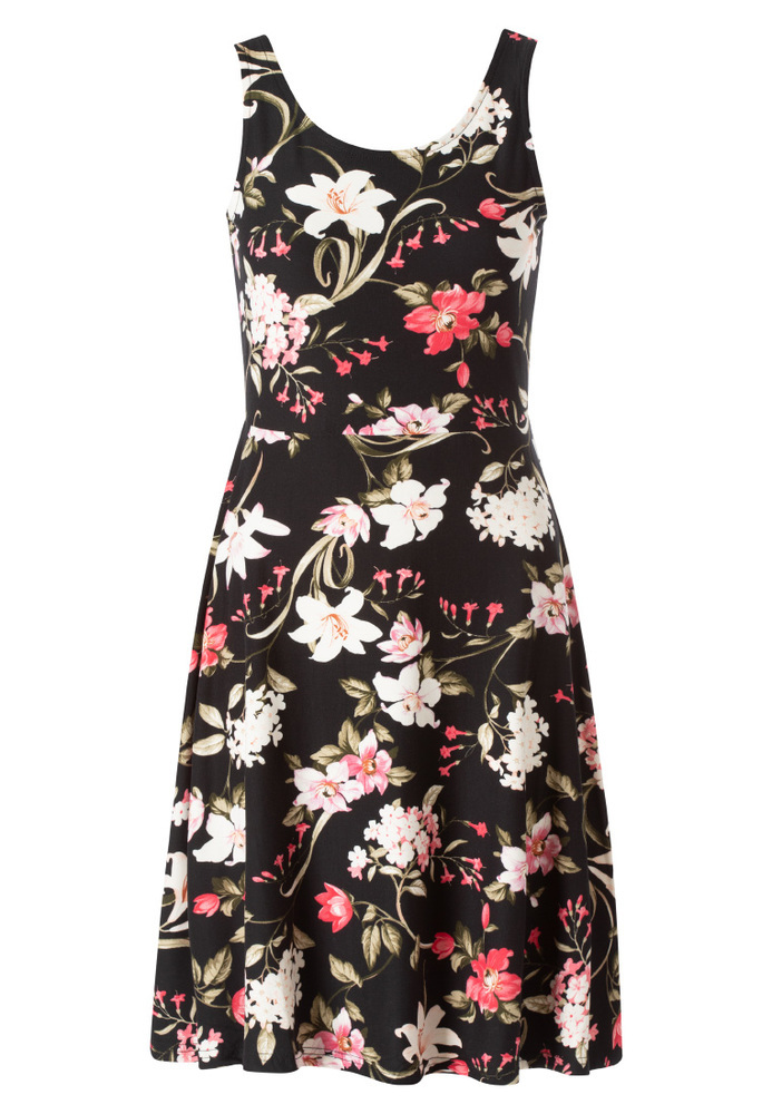 Kleid mit All-Over Blumen-Muster