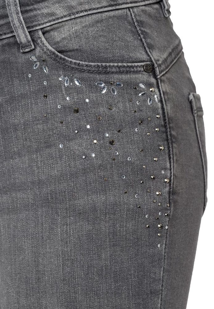 Jeans-Capri-Hose mit Strass