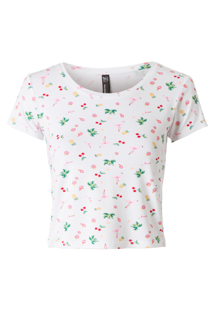 Crop-Shirt mit All-Over-Print