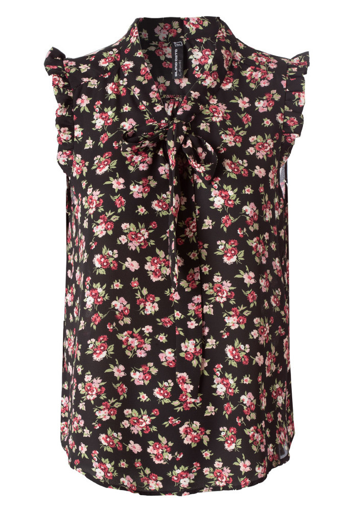 Schluppenbluse mit All-Over Blumen-Print