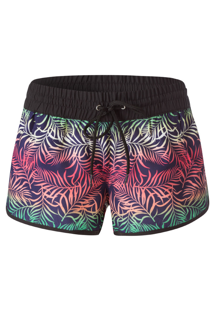 Badeshorts mit All-Over Blatt-Muster