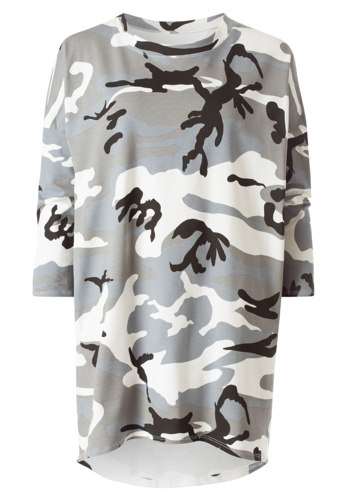 Langes Sweatshirt in Camouflage-Optik