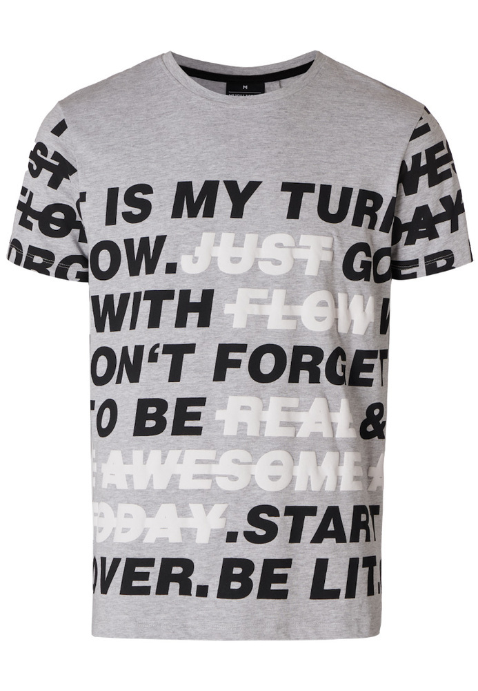 T-Shirt mit All-Over-Wording