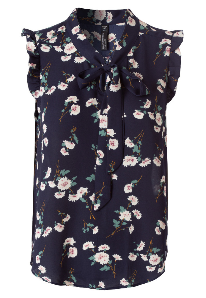 Schluppenbluse mit All-Over Blumen-Print