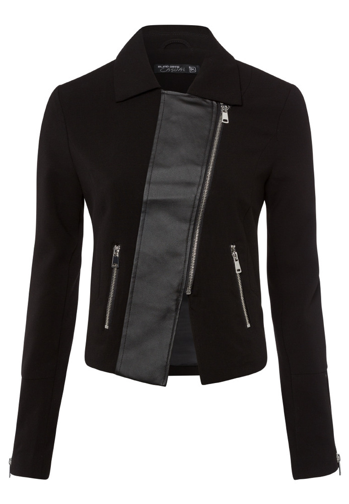 Bikerjacke mit Material-Mix